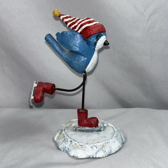 Russ Merrily We Tweet Along Blue Jay ice-skating bird Winter Collection - Picture 6 of 9